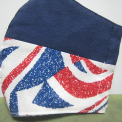 お洒落な立体大人マスク　Lサイズ＊＊（２色使いnavy blue&　Union jack） 3枚目の画像