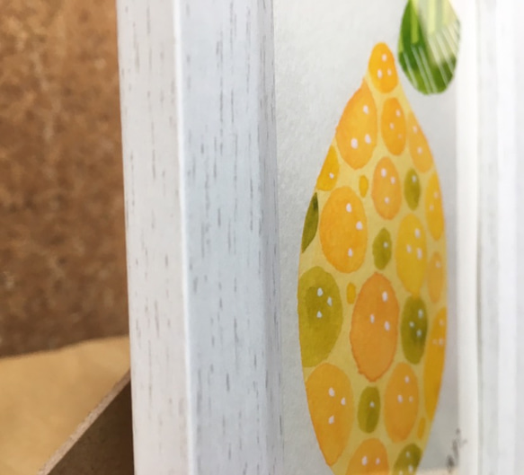 額付き水彩原画「みずたまレモン」 3枚目の画像