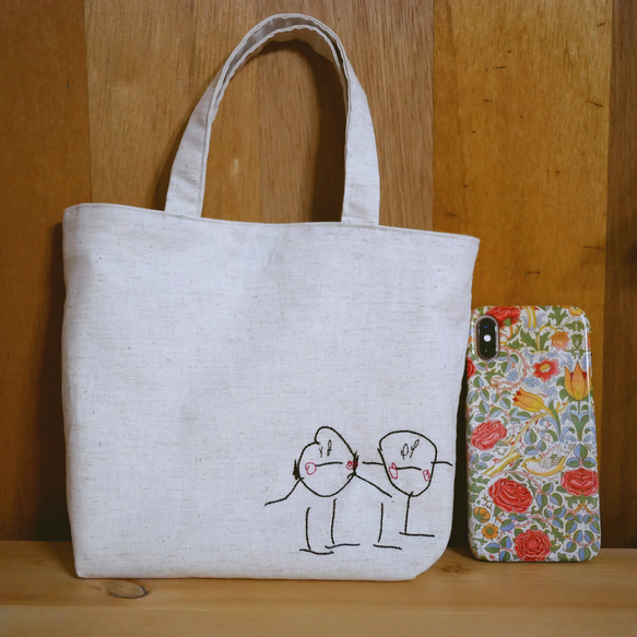 *子どもの絵刺繍* ミニトートバック 4枚目の画像