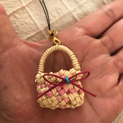 クラフトバンド】石畳み編みのミニチュアBAG☆2個セット その他