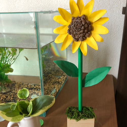 夏休み工作 松ぼっくりで作るひまわりの花 大人の工作にも