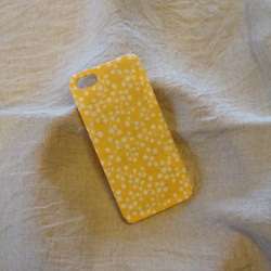 布張り　iphoneケース　iphone5/5s　小花（黄） 1枚目の画像