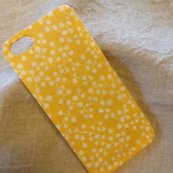 布張り　iphoneケース　iphone4/4s　小花（黄） 2枚目の画像
