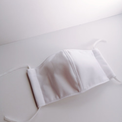 上品白マスク　2枚セット　(表)白×(裏)白　ノーアイロン　ビジネス用　男女兼用　吸湿速乾　秋　冬 3枚目の画像
