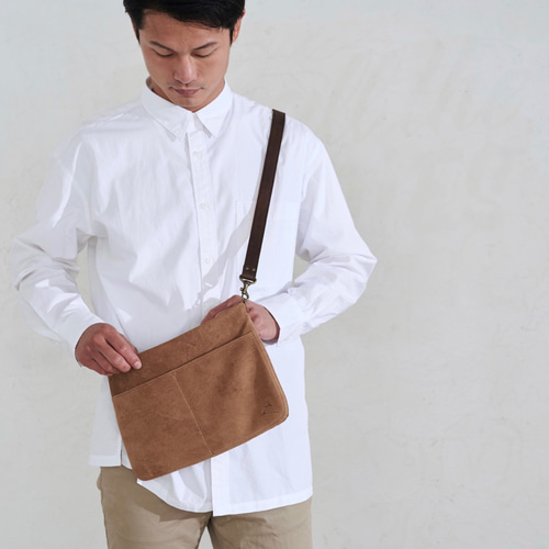 ジビエ鹿革・ジビエレザー】ハンシカ・サコッシュ ショルダーバッグ