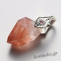 カザフスタン産ストロベリークォーツのシンプルペンダントトップ 4枚目の画像