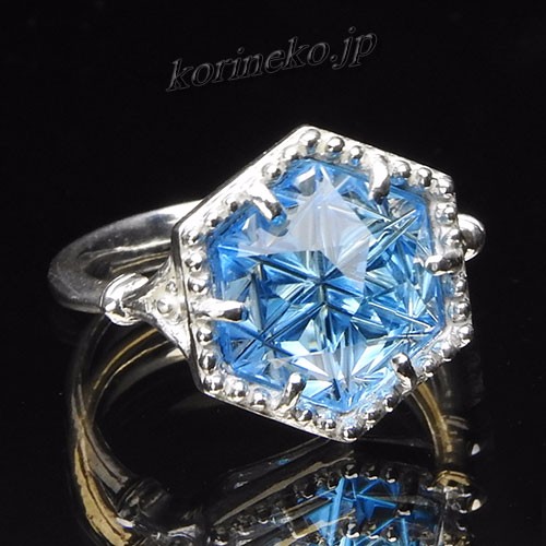 Newカット「灯」。オシャレなスイスブルートパーズの甲州貴石切子