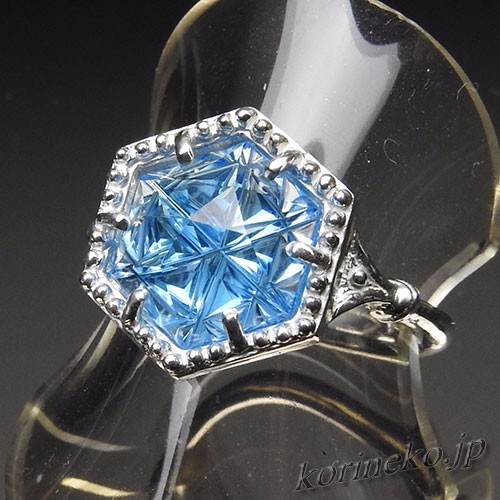 Newカット「灯」。オシャレなスイスブルートパーズの甲州貴石切子