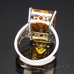 シトリンのオリジナルバブルカット。大ぶりゴージャスリング 5枚目の画像