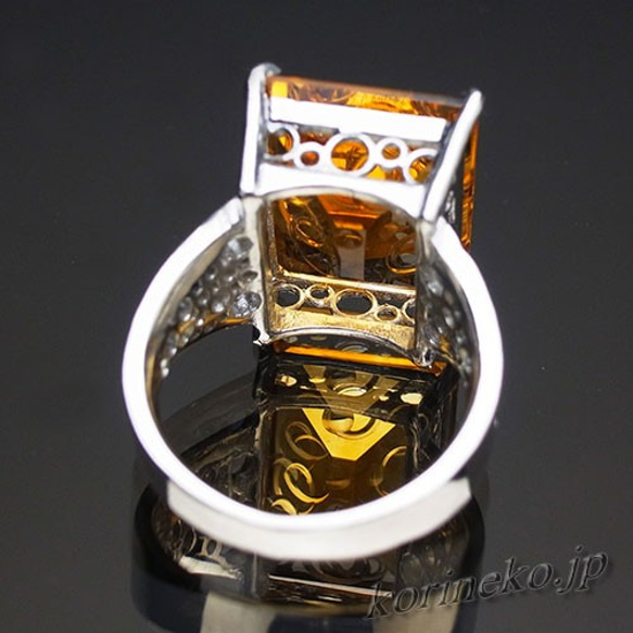 シトリンのオリジナルバブルカット。大ぶりゴージャスリング 5枚目の画像