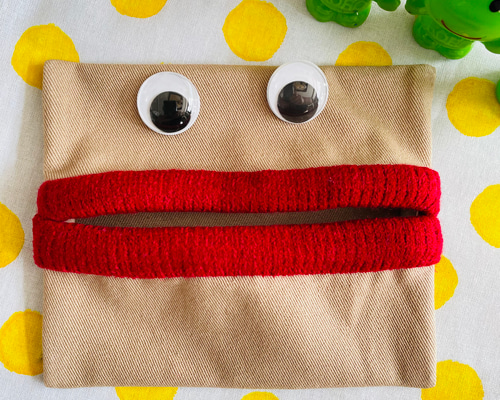 ✳︎ハンドメイド✳︎子ども用ポケットティッシュケース　テディベア シンジカトウ【おしゃれ】陶器ポケットティッシュケース