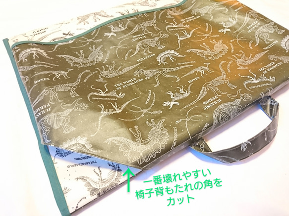 値下げしました☆ラミネート加工  防災頭巾ケース(カバー) 恐竜柄 6枚目の画像