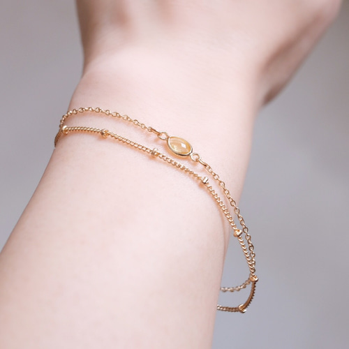 【シャネル】ブレスレット カラフルストーンで華やかに☆ ヴィンテージシャネルストーンとべっこうチェーンブレスレット