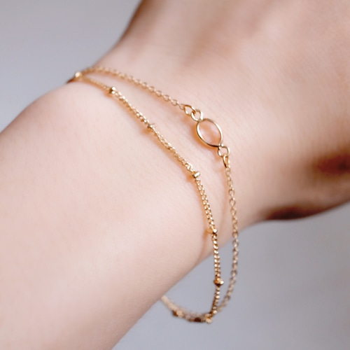 シャネルストーンのシンプルブレスレット 〜イエロー〜 ブレスレット  