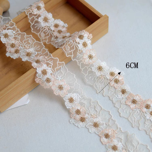 1m】お花のレースリボン ケミカルリボン 大人可愛い 繊細 綺麗 手芸