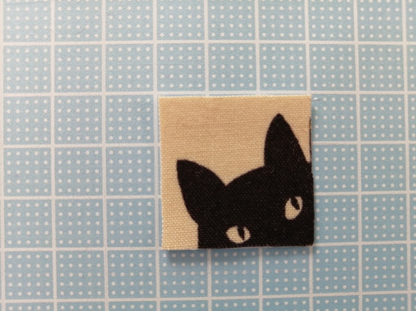和柄　猫柄　布シール 3枚目の画像
