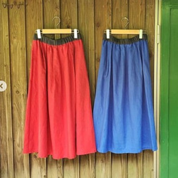 〇特別価格〇綺麗色リネンスカート　★赤 4枚目の画像