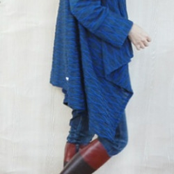 大人な変わり織り羽織りカーディガン　ネイビー 3枚目の画像