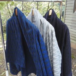 大人な変わり織り羽織りカーディガン＊チャコールグレー 4枚目の画像