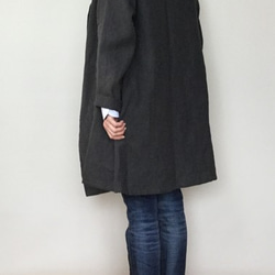 リネンの羽織りジャケット　　○チャコールグレー 6枚目の画像