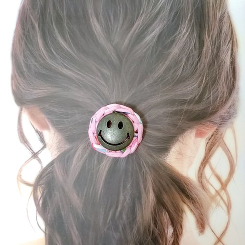 スマイル ニコちゃん ズパゲッティコンチョヘアゴム☆2個セット 