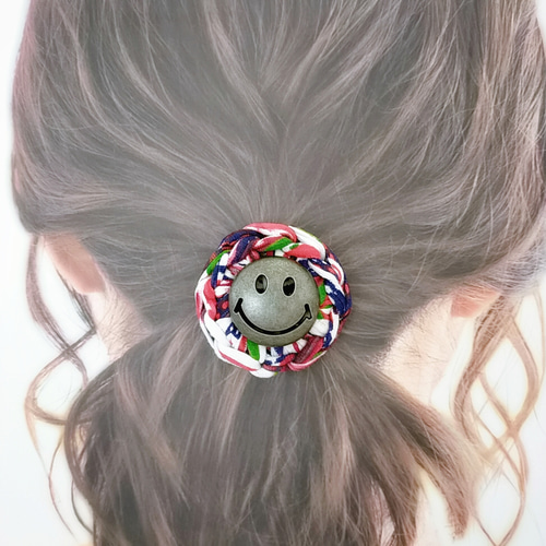 スマイル ニコちゃん ズパゲッティコンチョヘアゴム☆2個セット 