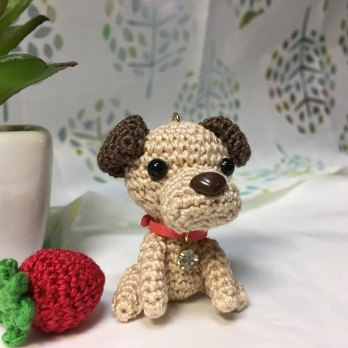 オーダー制作＊＊編み犬《小・ストラップサイズ¥1000》《中
