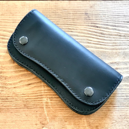 国産本革】トラッカーウォレット BONE-03 ブラック 長財布 JISON