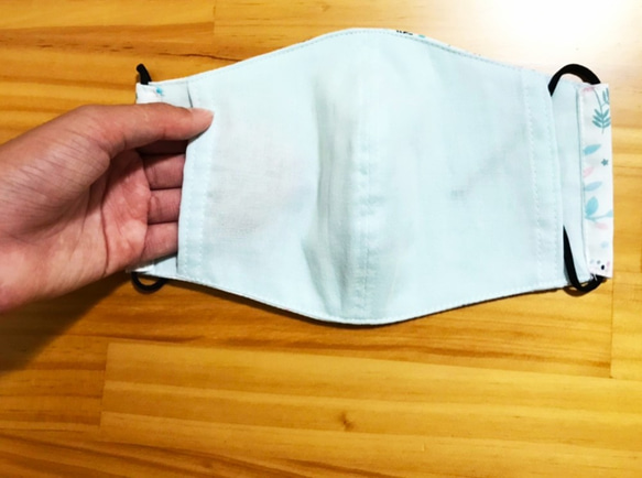 立體裁剪好呼吸口罩透氣可水洗 鬆緊帶可調整 放濾材 多用口罩鴨子純棉+二重紗 第2張的照片
