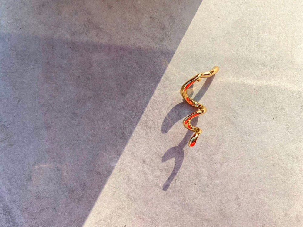 【曲線的なフォルム】変形デザインピアス