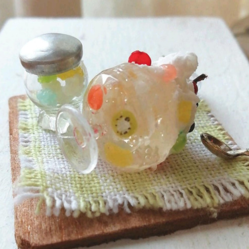 受注製作】ミニチュアしろくまかき氷セット その他置物 ちょこれ