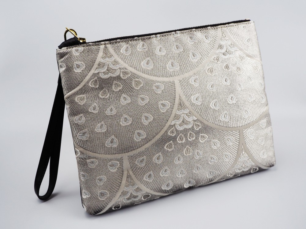 着物リメイクポーチ ‐月白‐