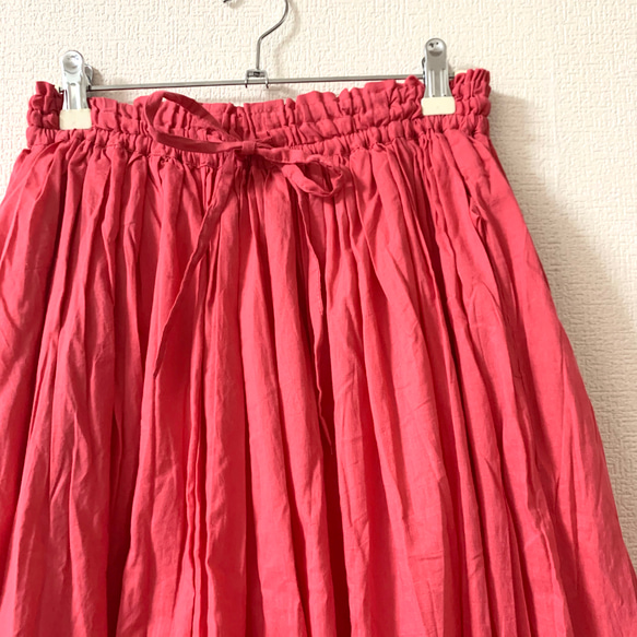 すずやかインド綿スカート ピンク 3枚目の画像