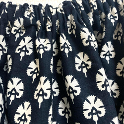 インド綿バティック柄ギャザースカート BLK 3枚目の画像