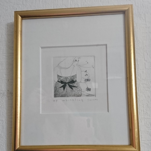 左「猫と私 A」 右「猫と私 B」 版画 アートギャラリー玉庵 通販