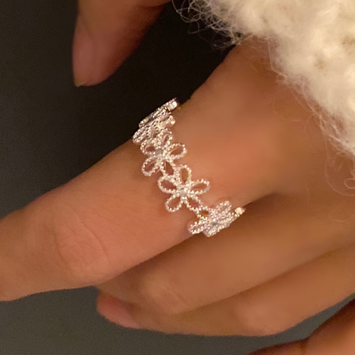 大人気❣️レースの花の指輪シルバー925 オープンリング 指輪 大人気❣️レースの花の指輪シルバー925 オープンリング 指輪