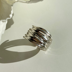 ♡シルバー925/重なったボリュームリング♡R2741 7枚目の画像