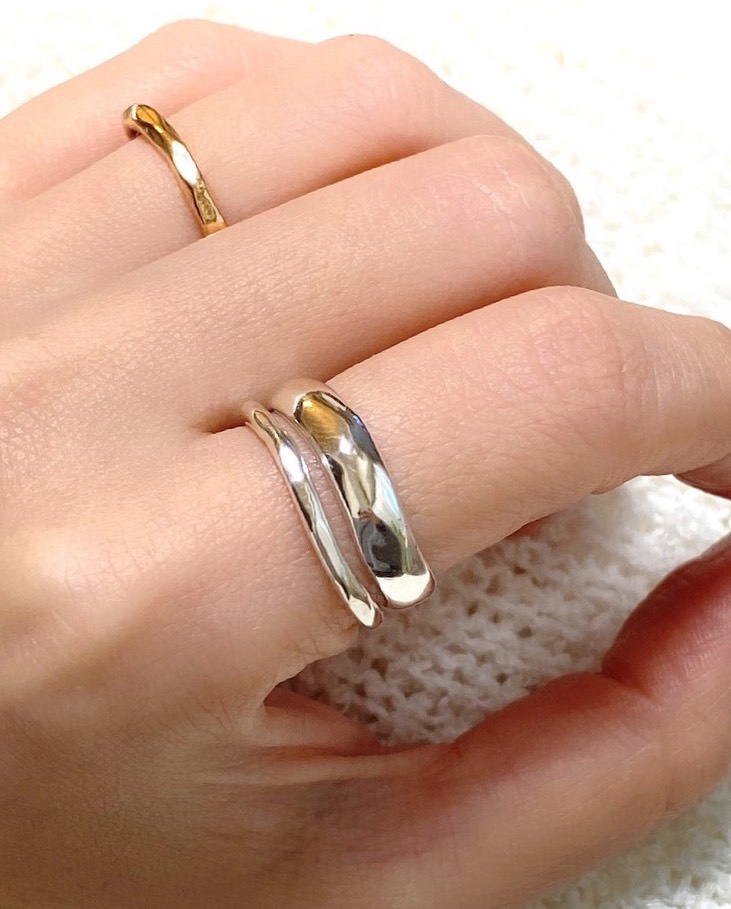 ハンマー打ちリングSilver/18kgp RG36 4,948円