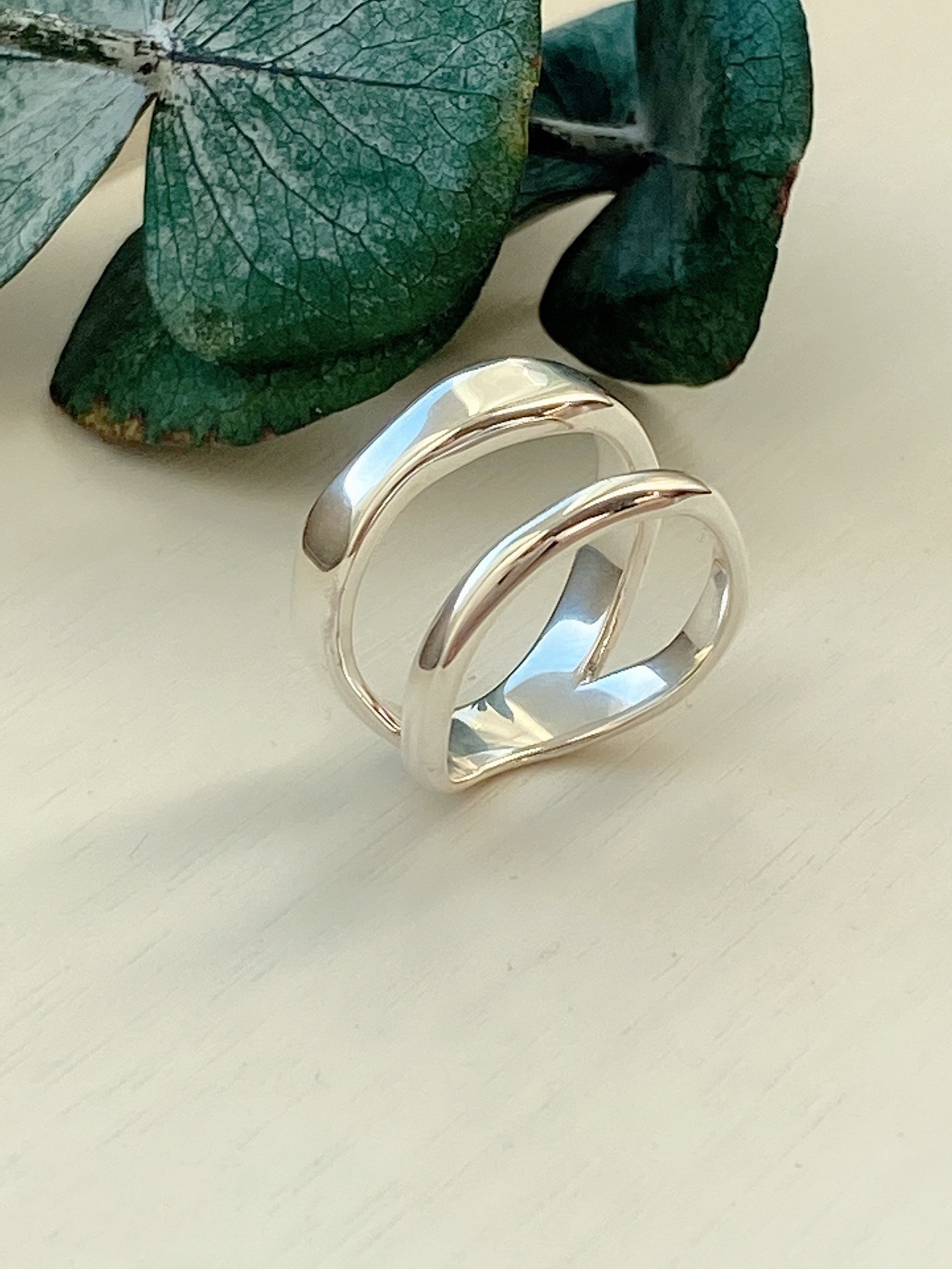 Double line silver ring RG41