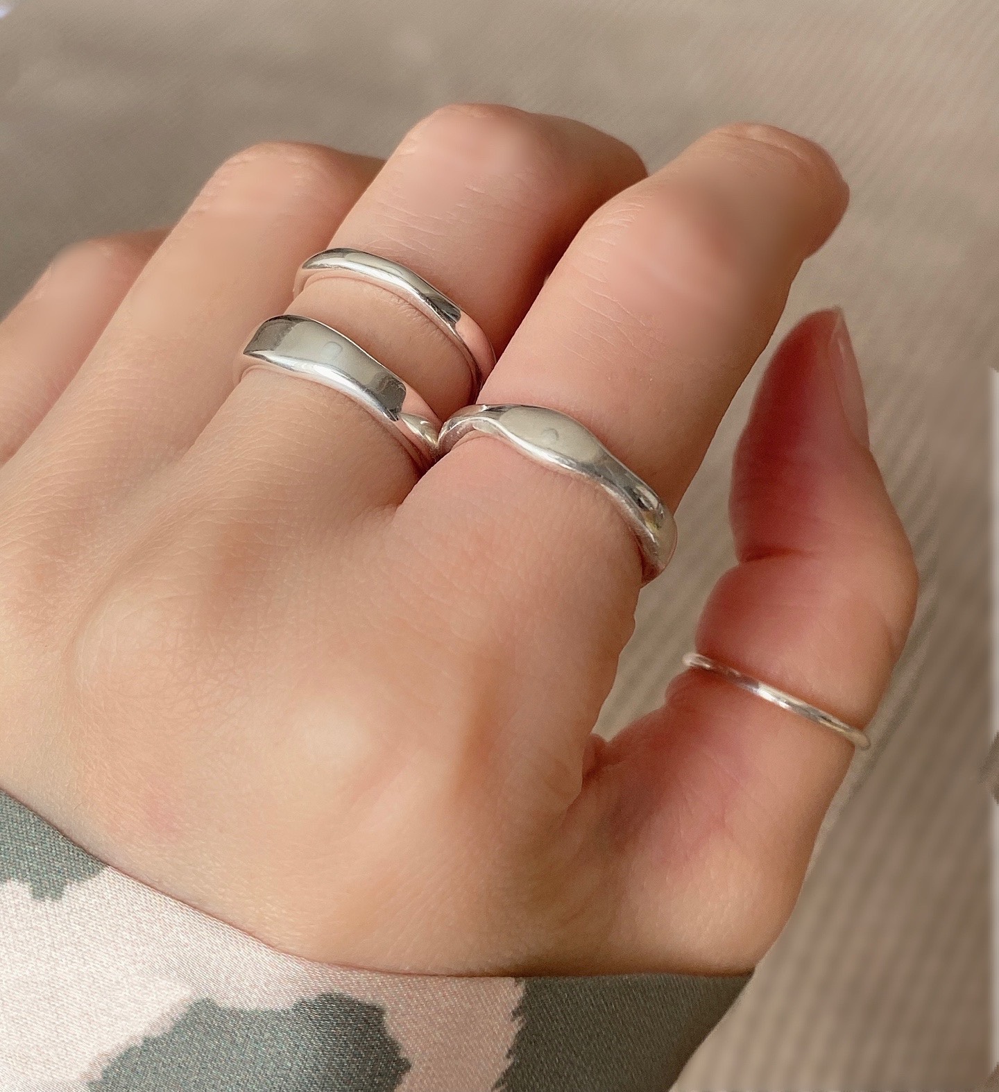 Double line silver ring RG41