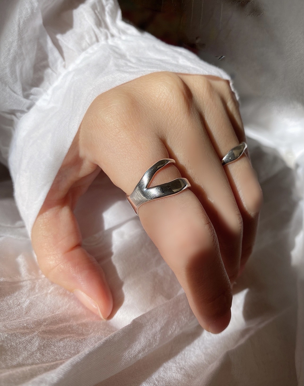 Double line silver ring RG41