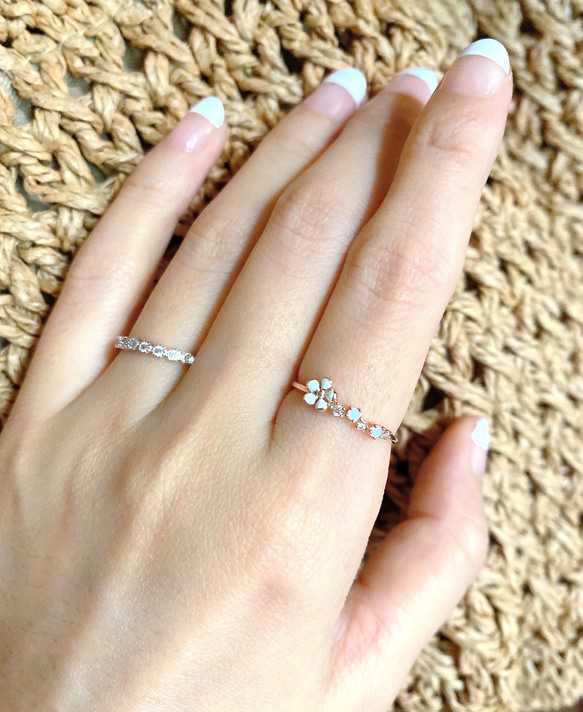 ✿胸キュンフラワーシルバーリング✿R3772 10枚目の画像