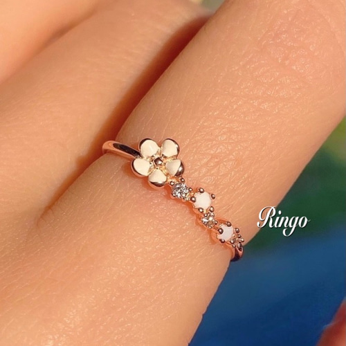 ✿胸キュンフラワーシルバーリング✿R3772 指輪・リング Ringo