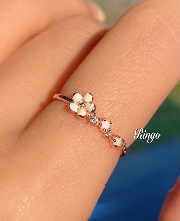 ✿胸キュンフラワーシルバーリング✿R3772 1枚目の画像