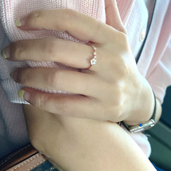 ✿胸キュンフラワーシルバーリング✿R3772 5枚目の画像