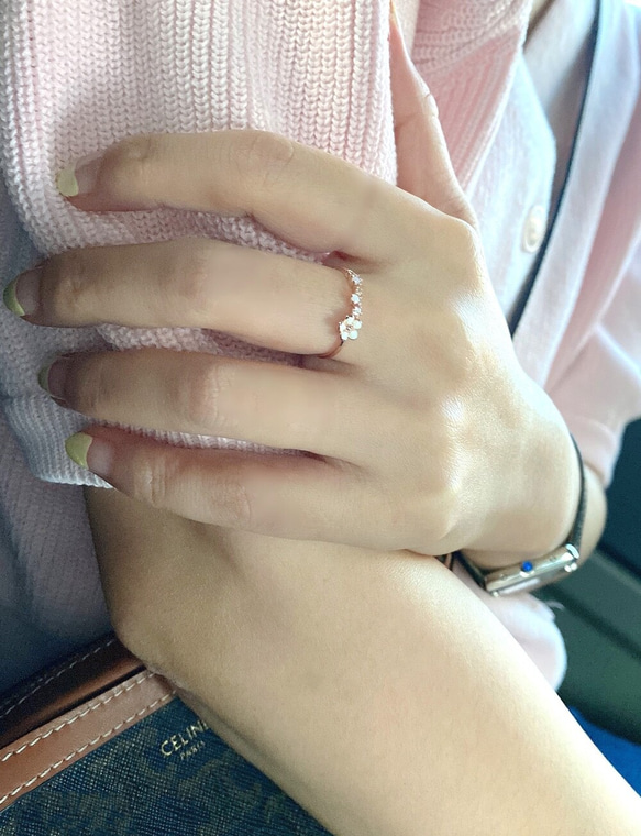 ✿胸キュンフラワーシルバーリング✿R3772 5枚目の画像