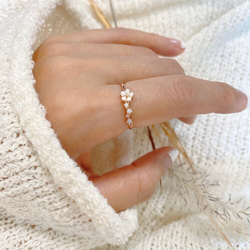 ✿胸キュンフラワーシルバーリング✿R3772 7枚目の画像