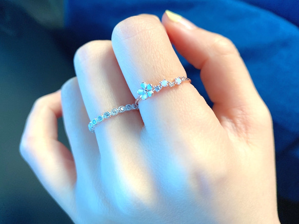 ✿胸キュンフラワーシルバーリング✿R3772 9枚目の画像