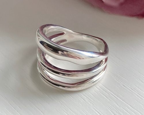 リンク　3本 いびつ tripleリング 3連 重ね付け RG44 指輪・リング Ringo 通販