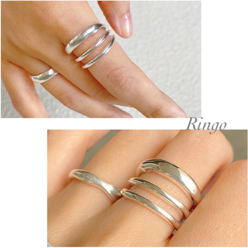 いびつ tripleリング 3連 重ね付け RG44 指輪・リング Ringo 通販